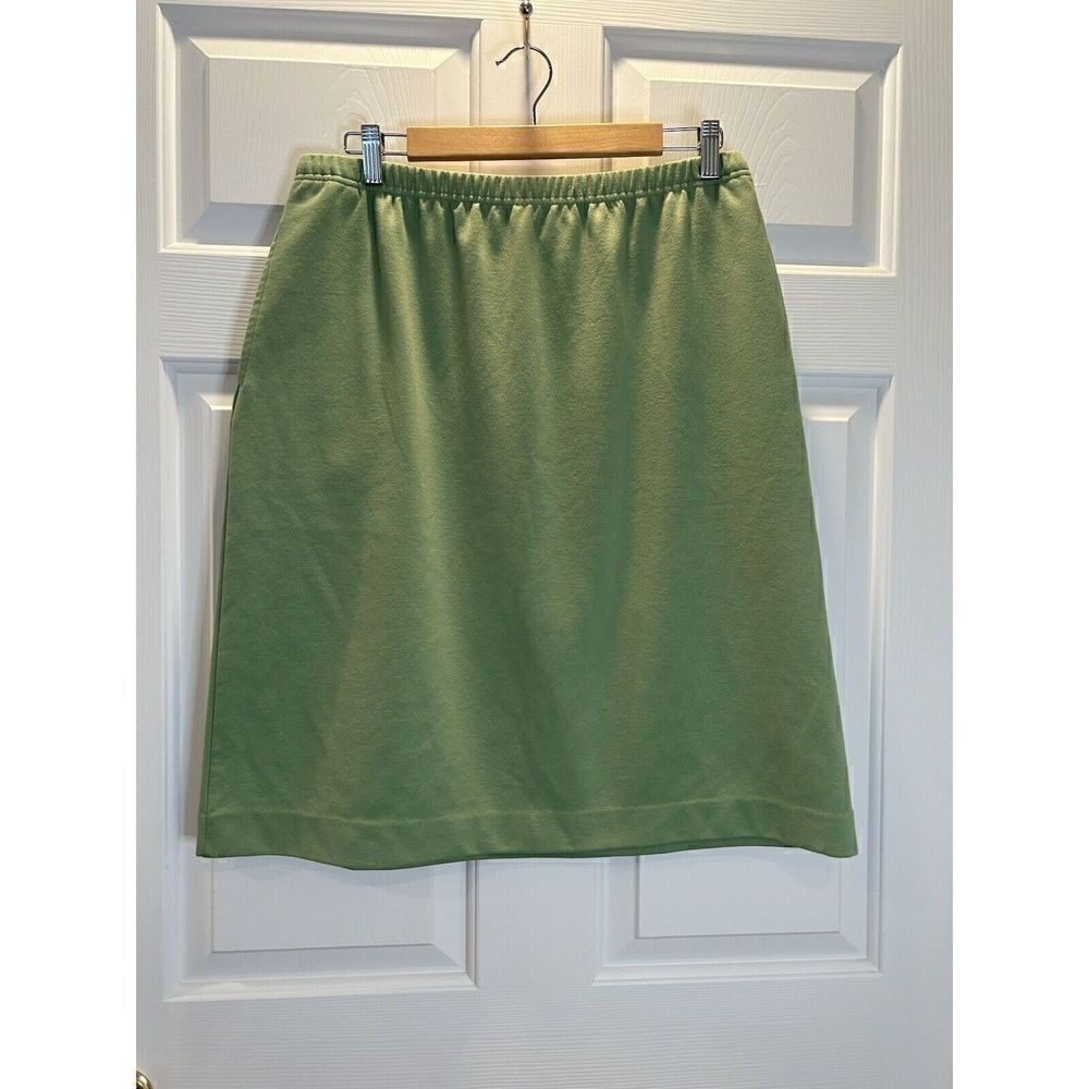 Vintage Lester Square Sage Straight Skirt Pockets PLarge